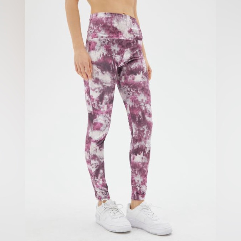 Urban Outfitter Out From Under Micro Fusion Crushed Velvet Legging Purple Multi